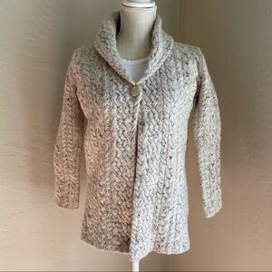 Islander Wool Cashmere‎ One Button Cable Knit Sweater Size: S